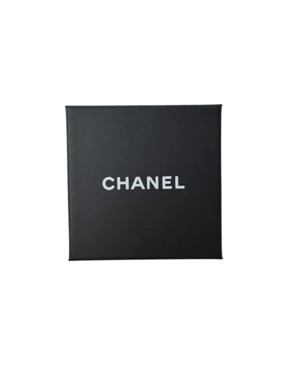 Chanel CC Logo Rhinestone Leather Chain Earrings